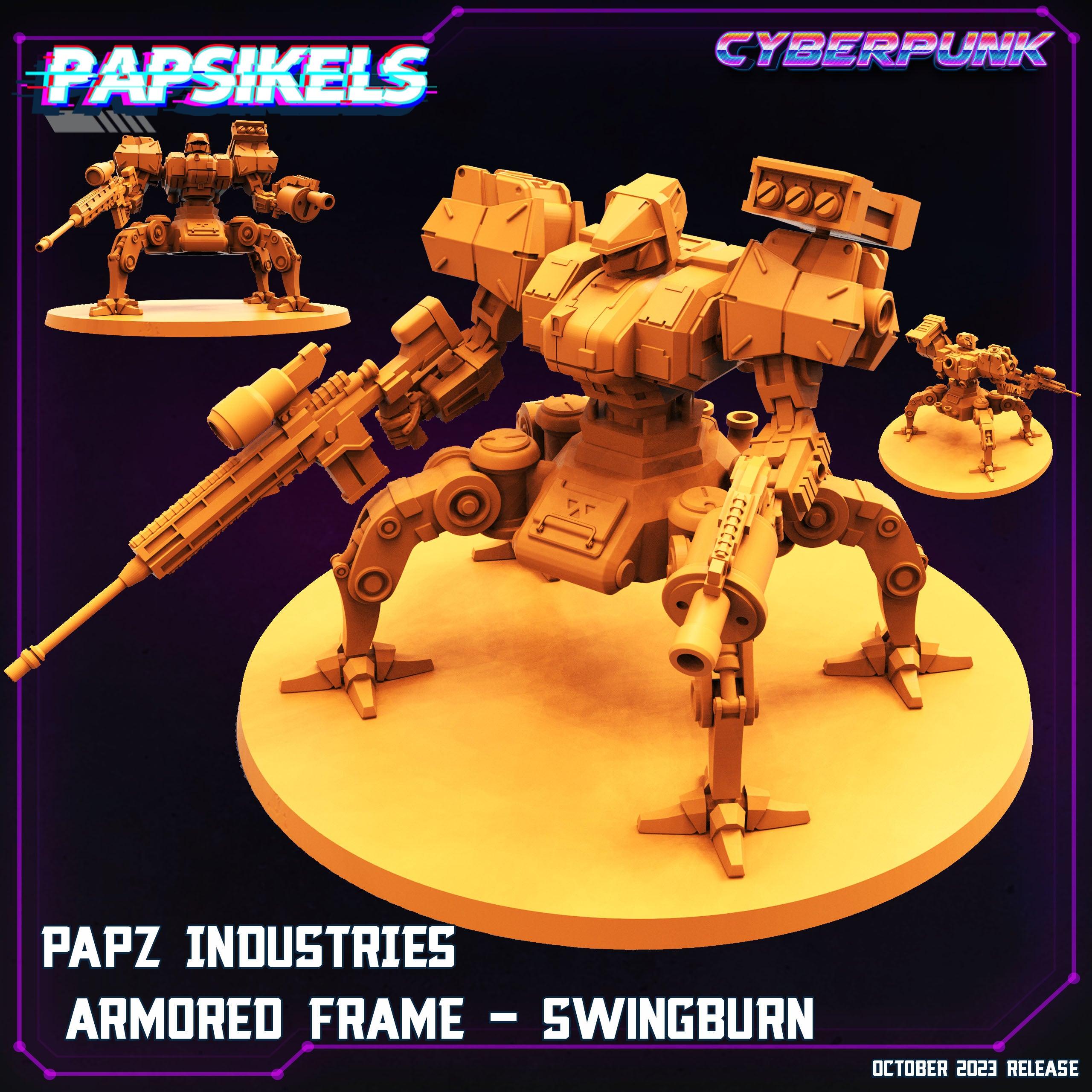 3D Printed Papsikels Armored Frame Papz Industries Swingburn 28mm 32mm