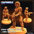 3D Printed Papsikels August 2023 - Xenowars Genesis Human Resistance Fighter Lannie Misalouche 28mm 32mm