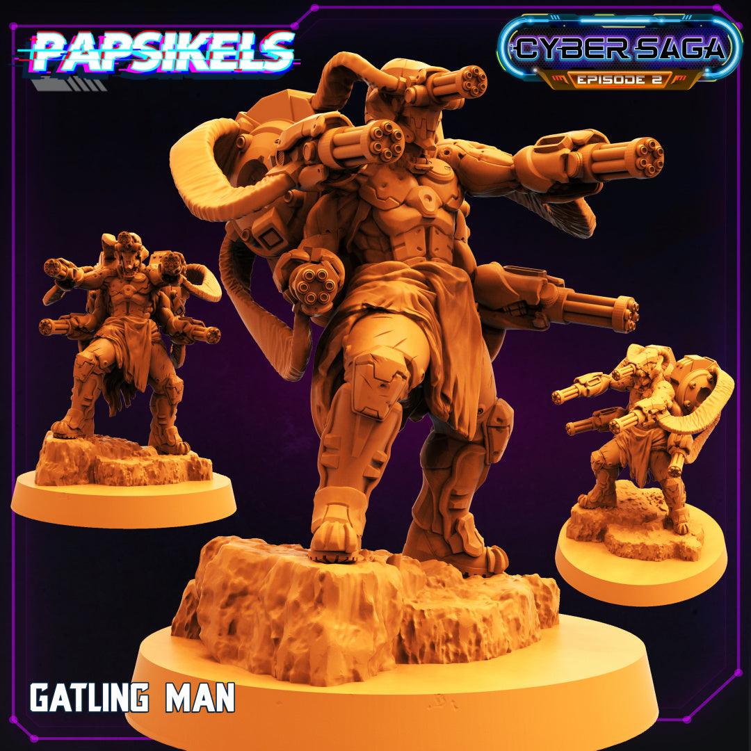 3D Printed Papsikels - Cyber Saga Episode 2 Gatling Man - 28mm 32mm