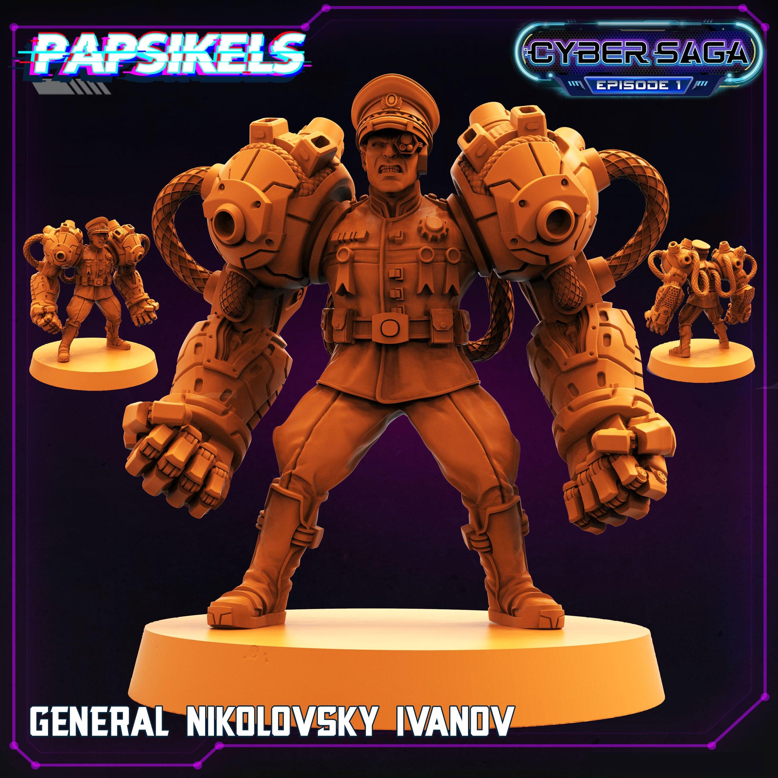 3D Printed Papsikels - Cyber Saga Episode 2 General Nikolovsky Ivanov - 28mm 32mm