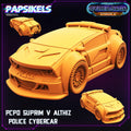3D Printed Papsikels - Cyber Saga Episode 2 Pcpd Suprim V Althiz Police Cybercar - 28mm 32mm