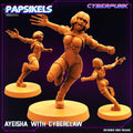 3D Printed Papsikels Cyberpunk Sci-Fi Ayeisha With Cyberclaw - 28mm 32mm