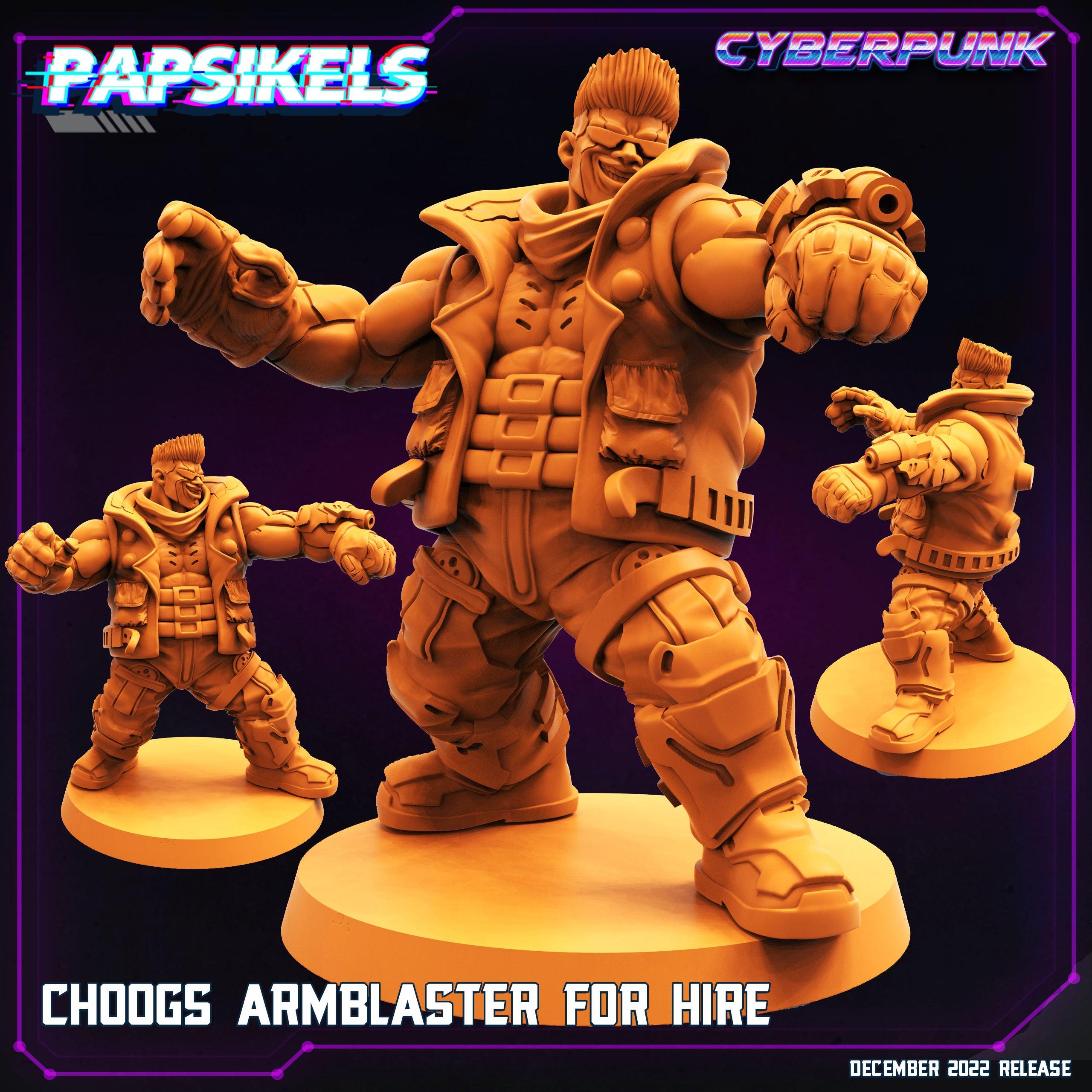3D Printed Papsikels Cyberpunk Sci-Fi Choogs Armblaster For Hire - 28mm 32mm