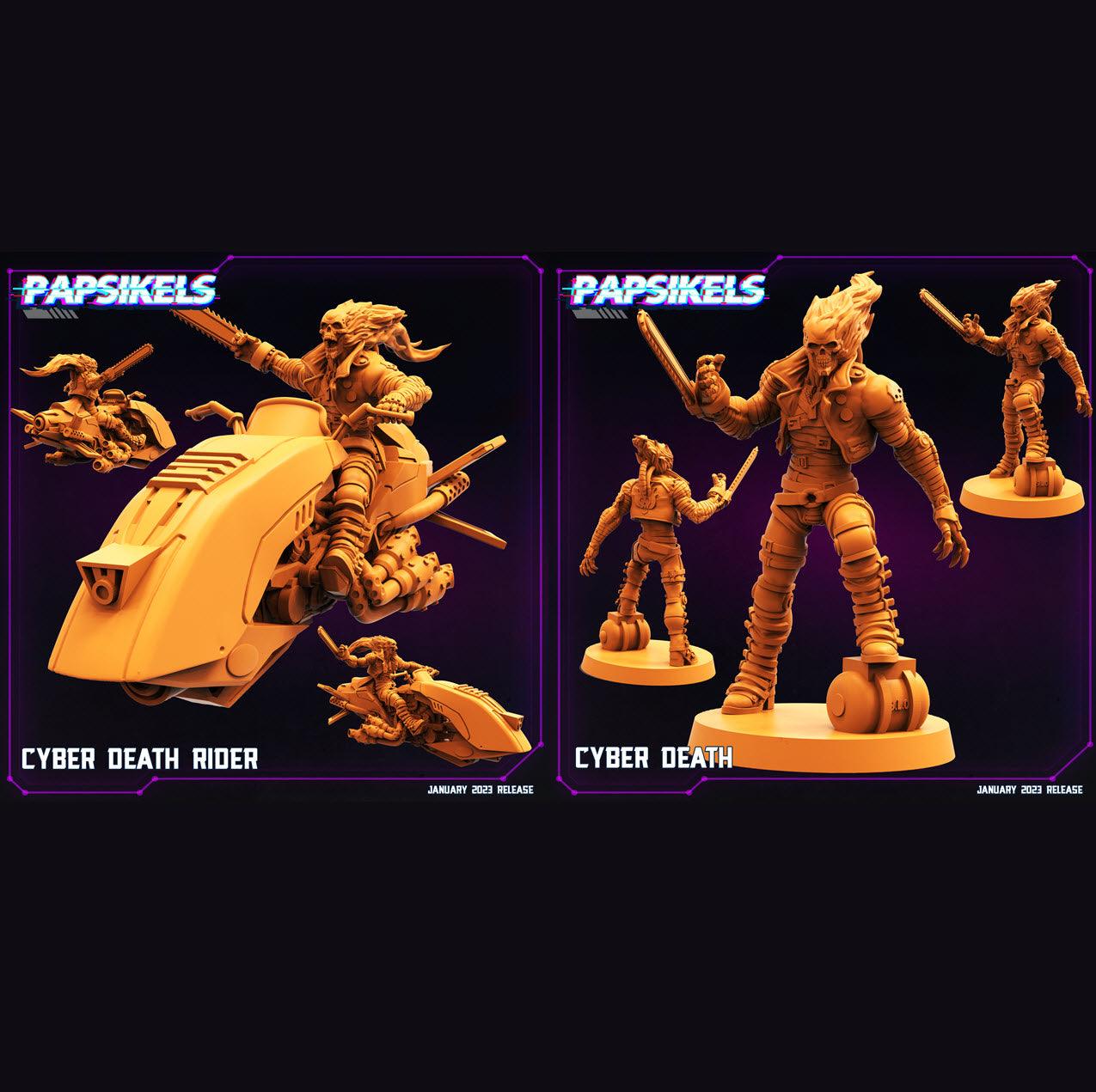 3D Printed Papsikels Cyberpunk Sci-Fi Cyber Death Rider 28mm 32mm