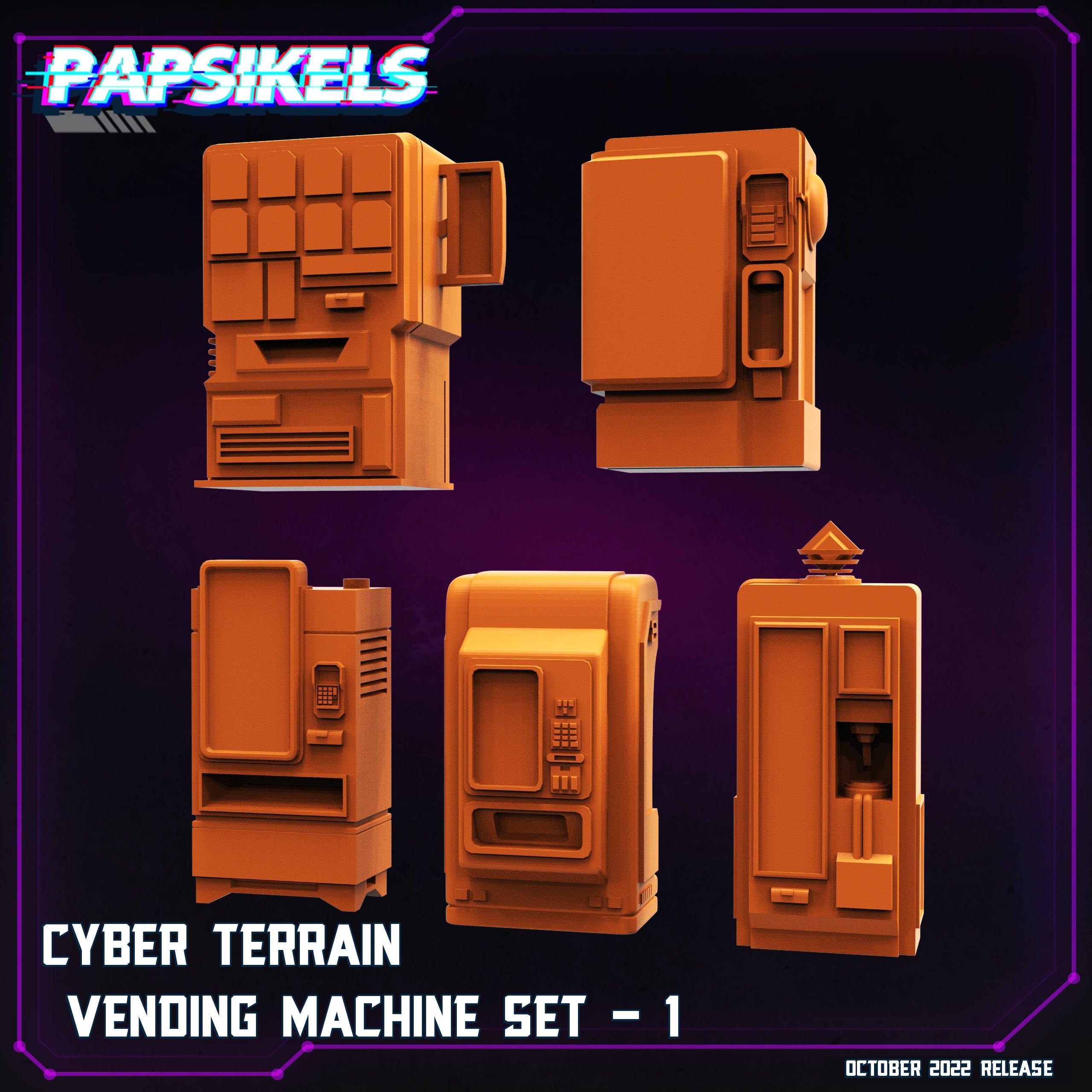 3D Printed Papsikels Cyberpunk Sci-Fi Cyber Terrain Vending Machine Set - 28mm 32mm
