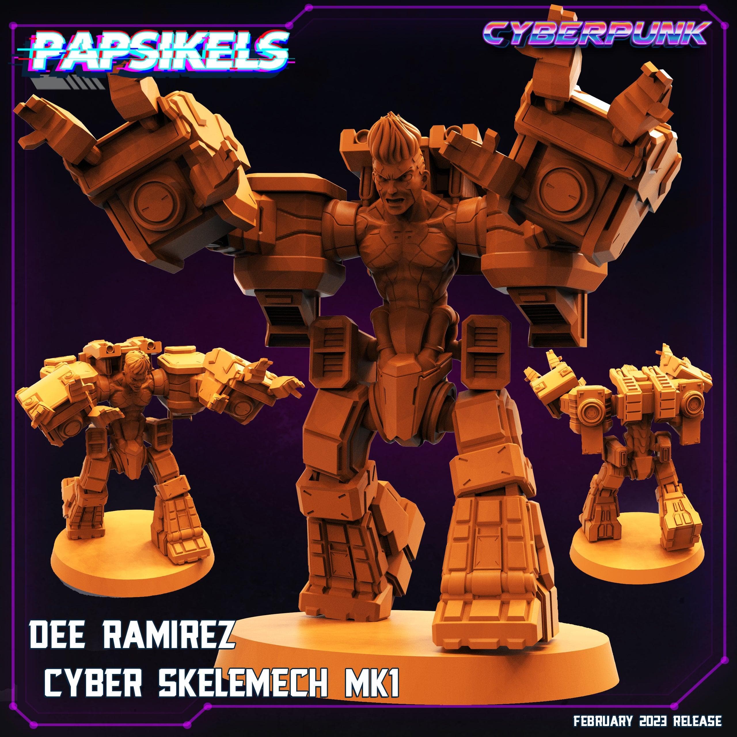 3D Printed Papsikels Cyberpunk Sci-Fi - Dee Ramirez Cyber Skelemech - 28mm 32mm