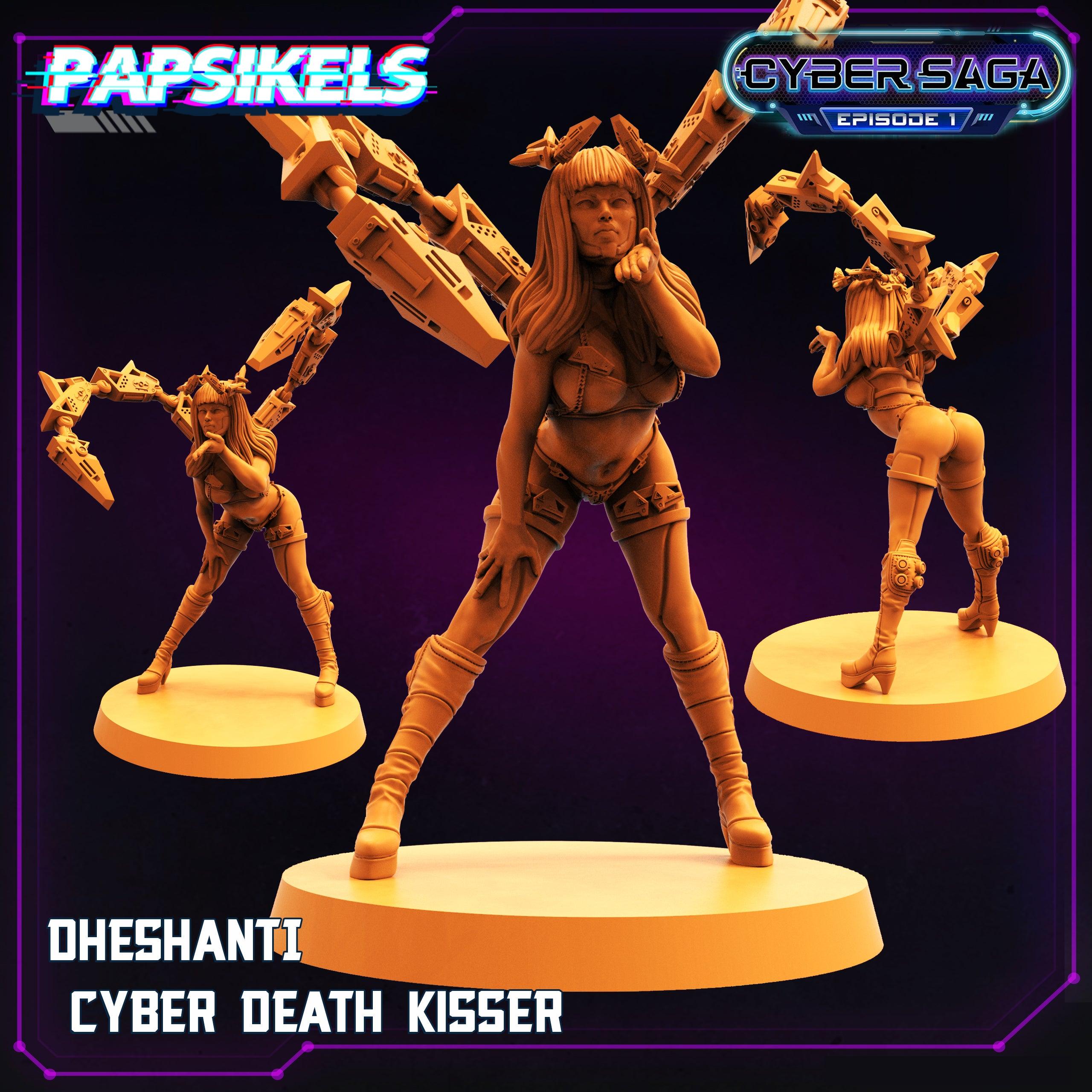 3D Printed Papsikels Cyberpunk Sci-Fi Dheshanti Cyber Death Kisser Cyber Saga - 28mm 32mm