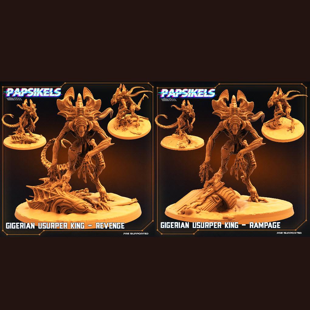 3D Printed Papsikels Cyberpunk Sci-Fi Gigerian Royal Usurper King - 28mm 32mm