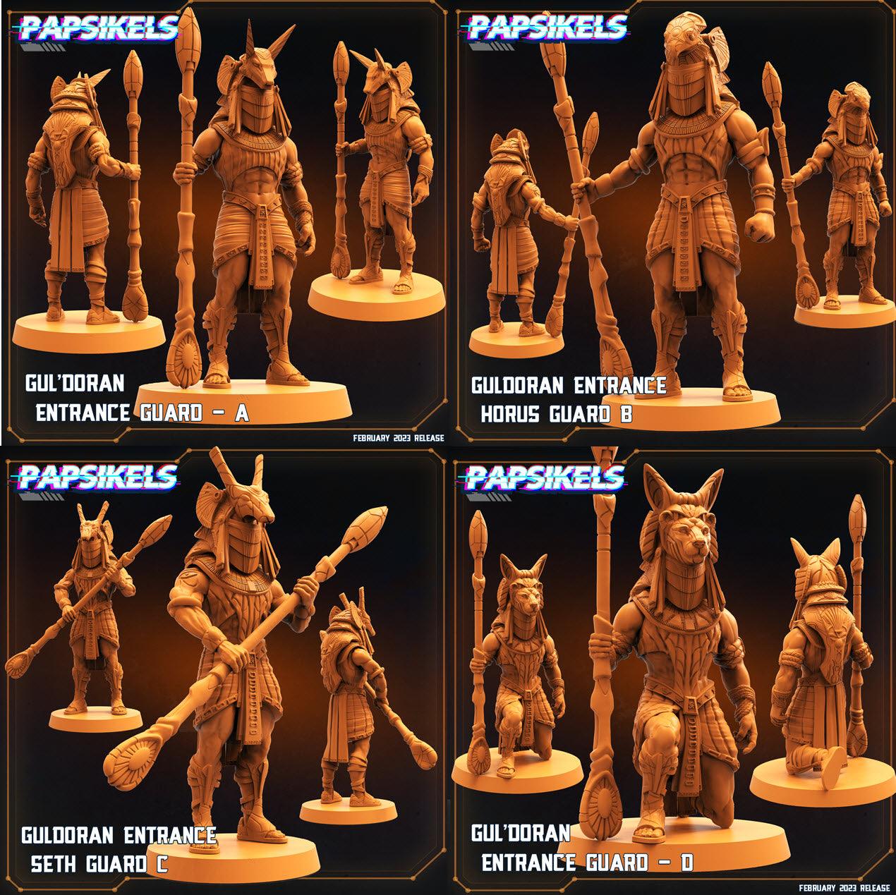 3D Printed Papsikels Cyberpunk Sci-Fi - Guldoran Entrance Guard Set - Star Entrance 28mm 32mm