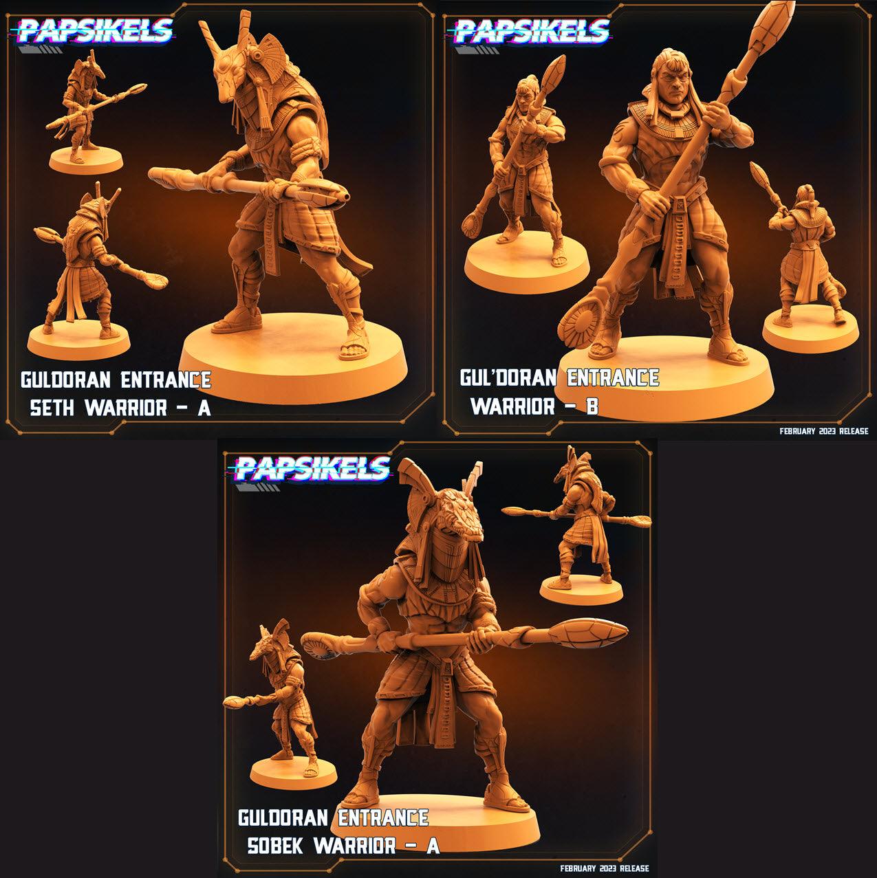 3D Printed Papsikels Cyberpunk Sci-Fi - Guldoran Entrance Warrior Set - Star Entrance 28mm 32mm