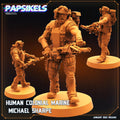 3D Printed Papsikels Cyberpunk Sci-Fi - Human Colonial Marine Michael Sharpe - 28mm 32mm