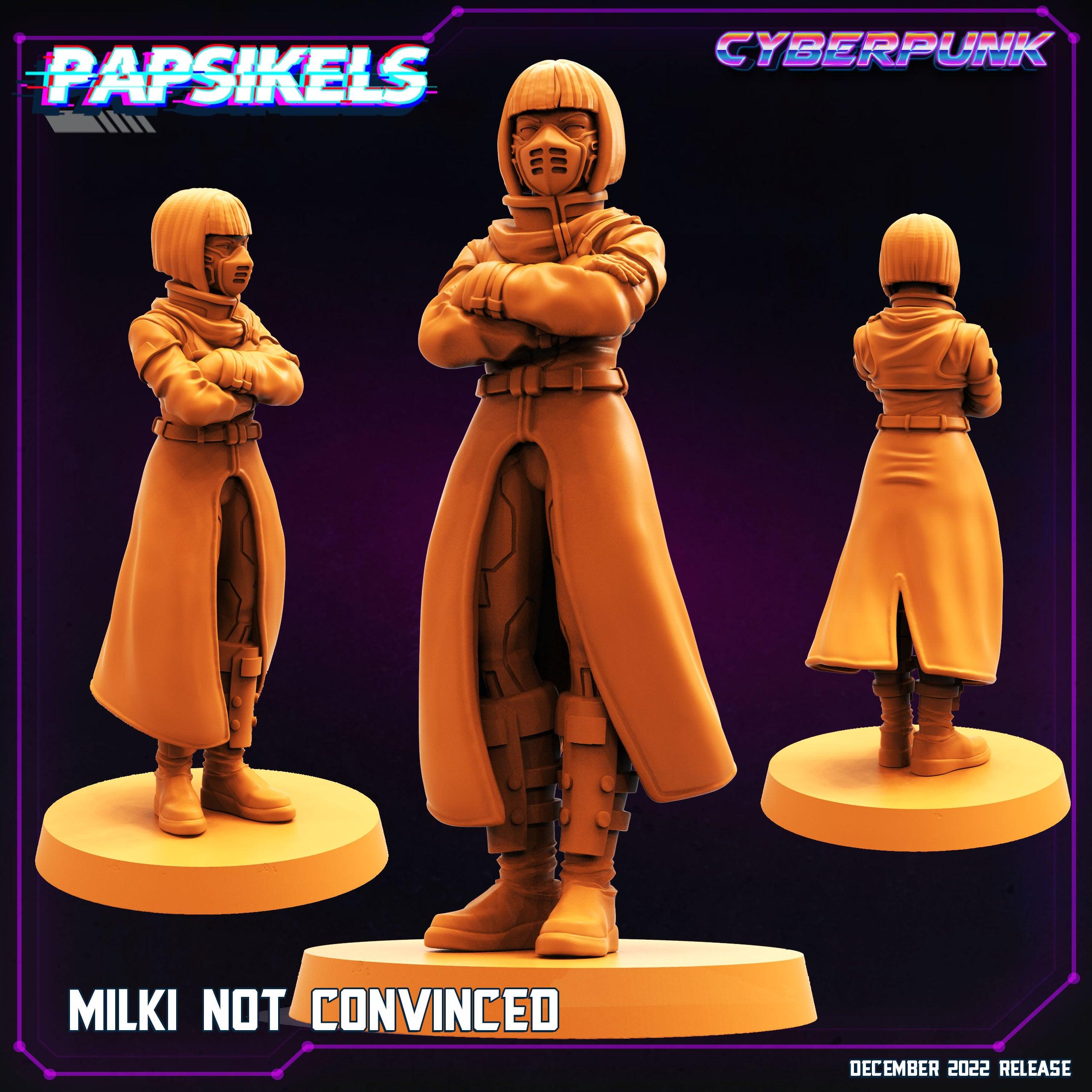 3D Printed Papsikels Cyberpunk Sci-Fi Milki Not Convinced - 28mm 32mm
