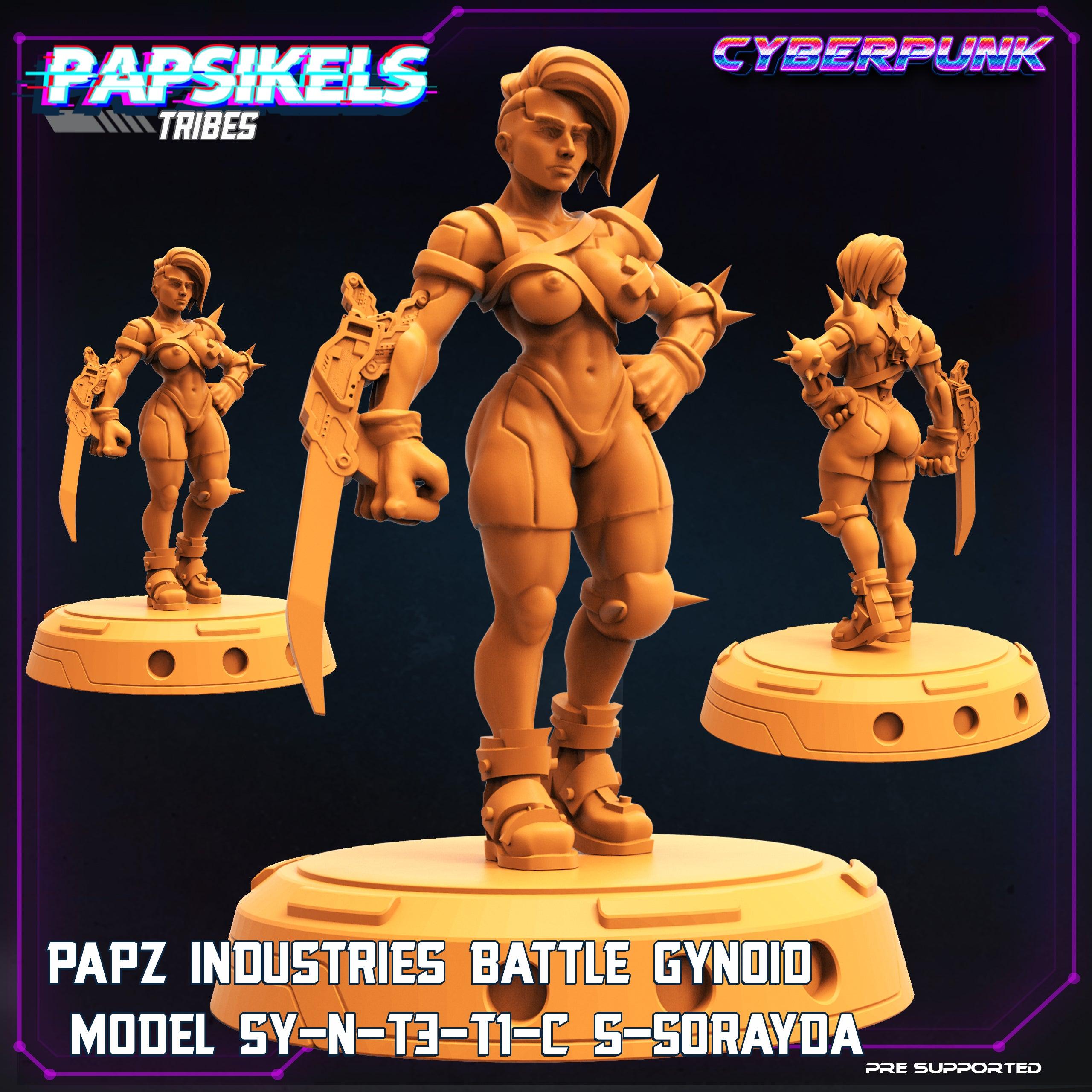 3D Printed Papsikels Cyberpunk Sci-Fi Papz Battle Gynoid SY-N-T3-TI-C Sorayda - 28mm 32mm
