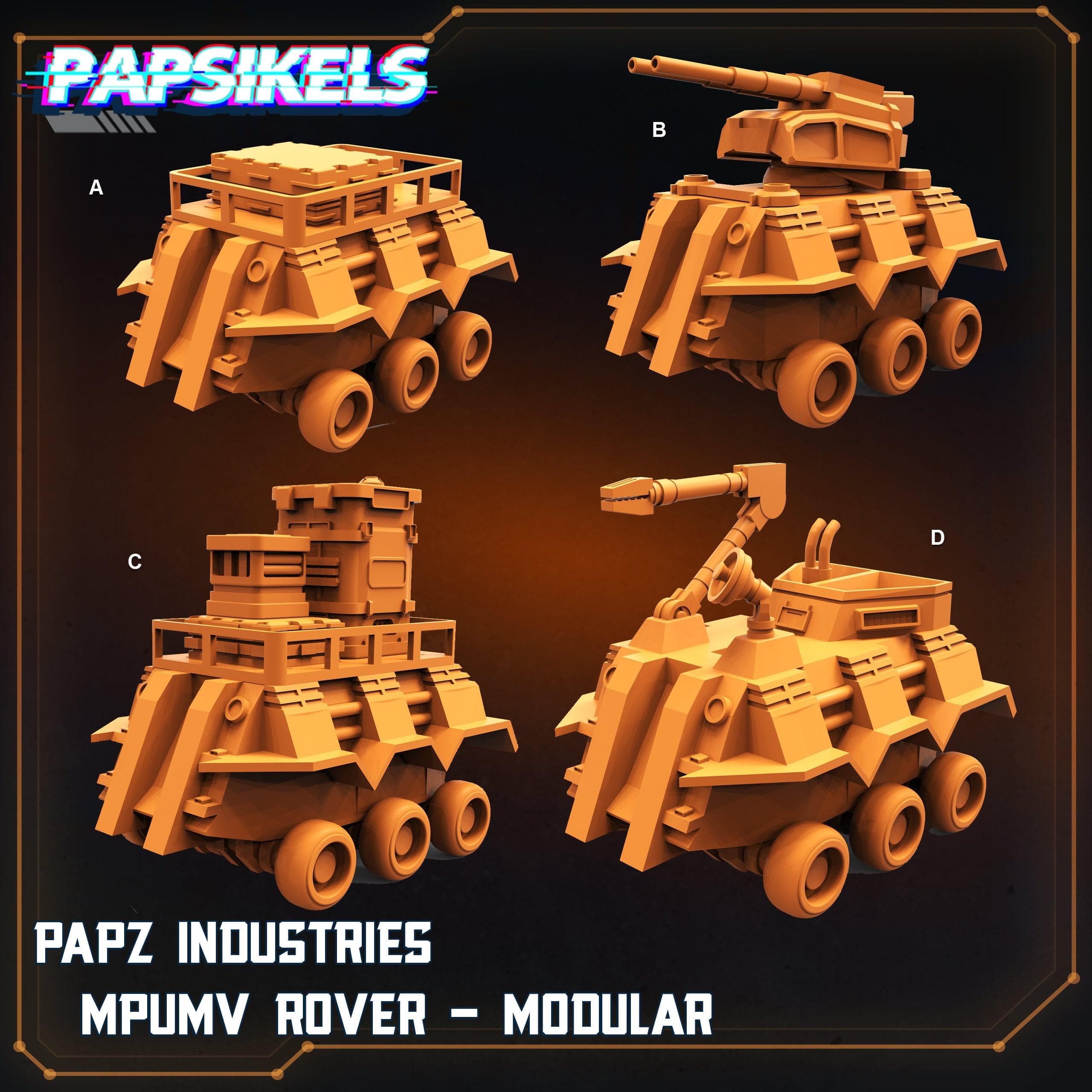 3D Printed Papsikels Cyberpunk Sci-Fi - Papz Industries Mpumv Rover - 28mm 32mm