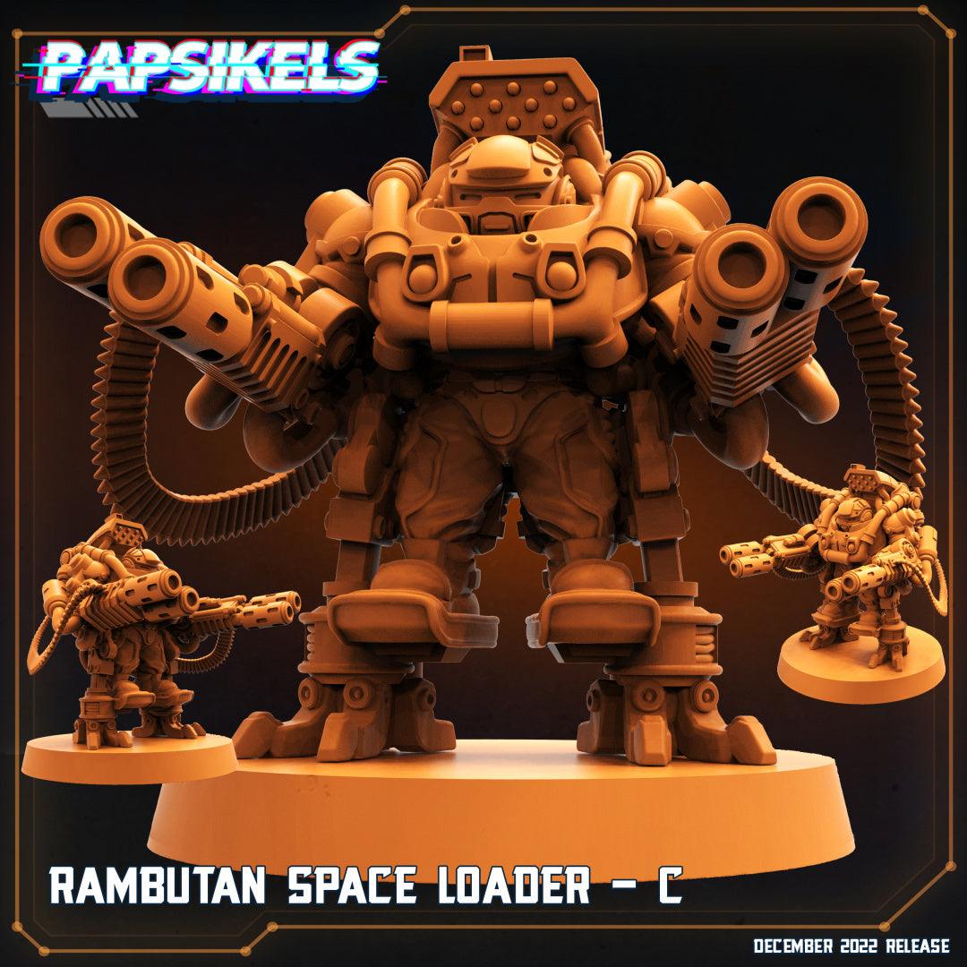 3D Printed Papsikels Cyberpunk Sci-Fi-Rambutan Space Loader - C 28mm 32mm