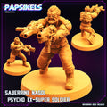 3D Printed Papsikels Cyberpunk Sci-Fi Saberrine Nagol Psycho Ex Super Soldier - 28mm 32mm