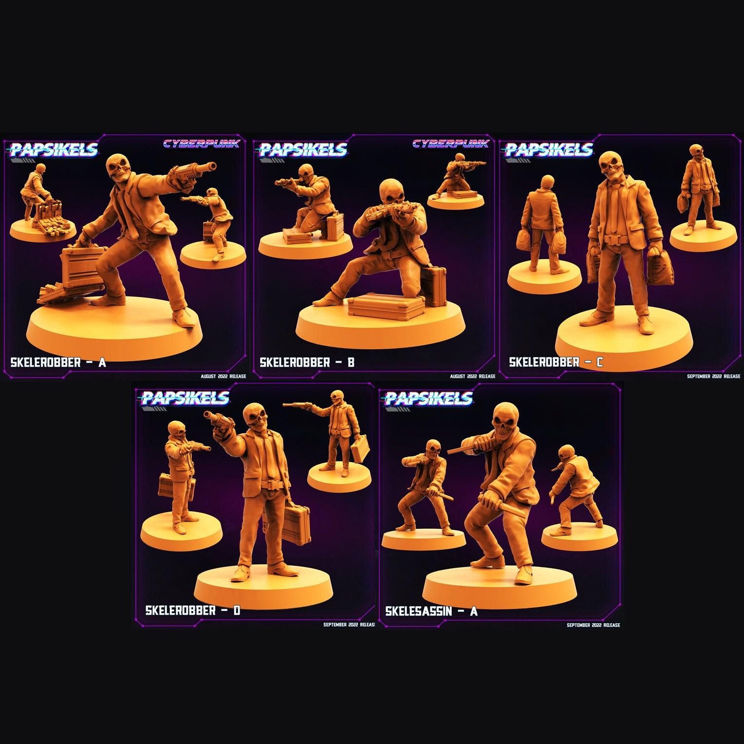 3D Printed Papsikels Cyberpunk Sci-Fi Skelerobber Set - 28mm 32mm