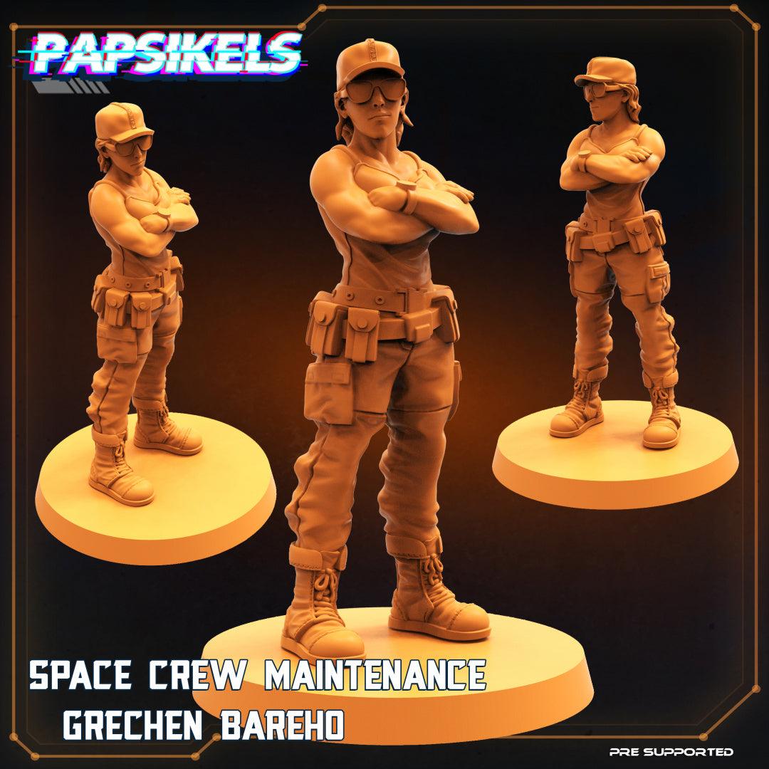 3D Printed Papsikels Cyberpunk Sci-Fi Space Crew Maintenance Grechen Bareho - 28mm 32mm
