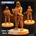 3D Printed Papsikels Cyberpunk Sci-Fi Space Crew Survivor Silvia Dela Torres - 28mm 32mm