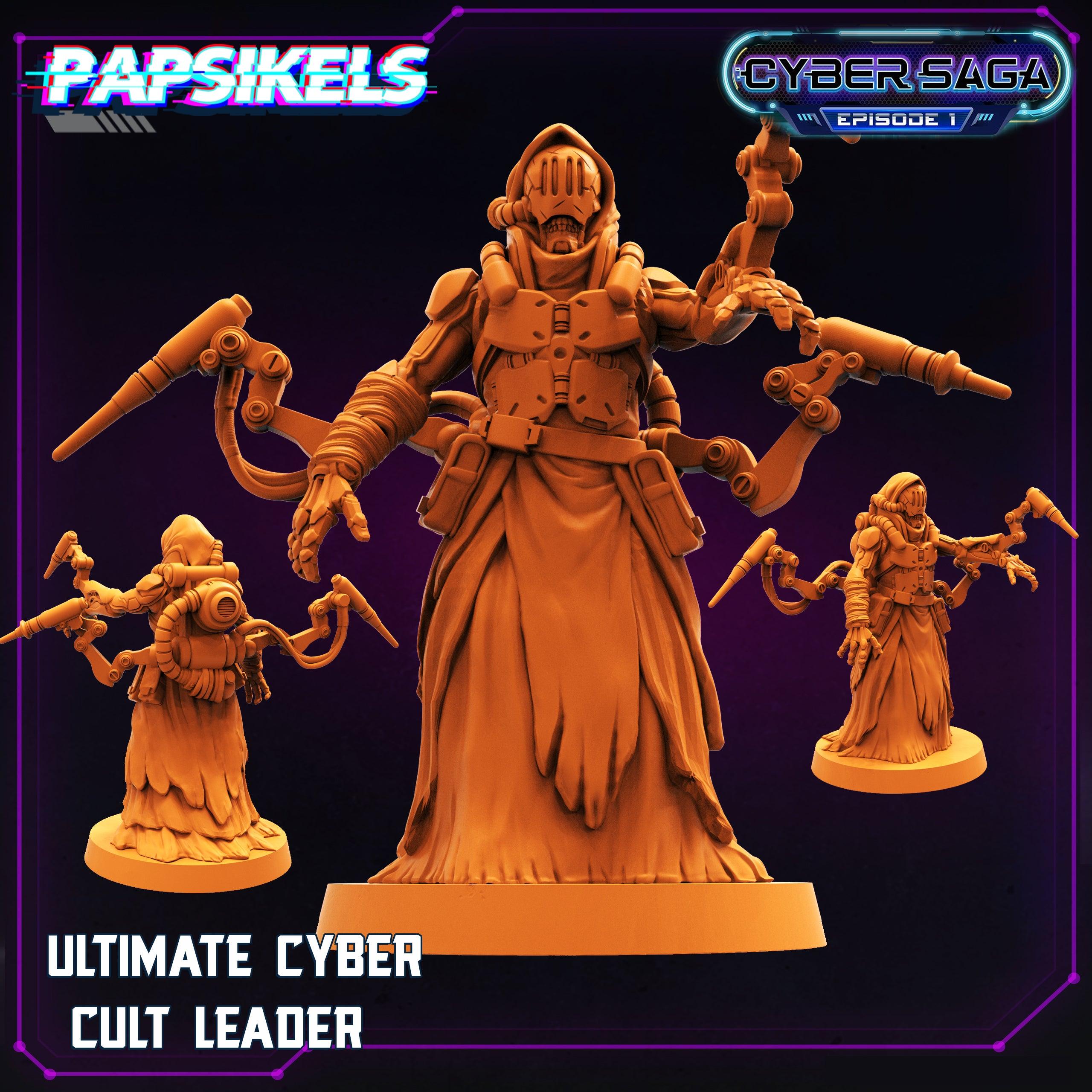 3D Printed Papsikels Cyberpunk Sci-Fi Ultimate Cyber Cult Leader Cyber Saga - 28mm 32mm