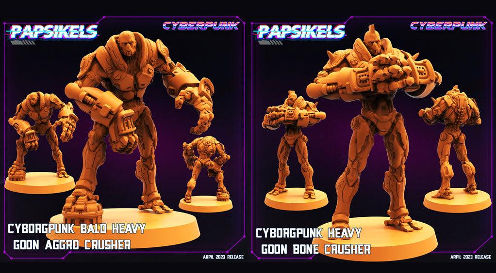 3D Printed Papsikels - Cyborgpunk Set - 28mm 32mm