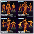 3D Printed Papsikels Dead Eye Trevor Cyber Cowboy Set July 2024 Cyberpunk 28mm 32mm