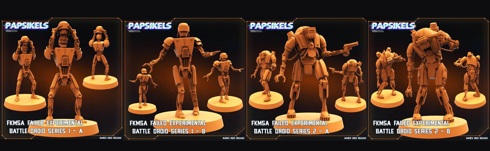 3D Printed Papsikels - Fkmsa Failed Experimental Battle Droid Set - 28mm 32mm