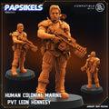3D Printed Papsikels Human Colonial Marine Pvt Leon Hennesy 28mm 32mm