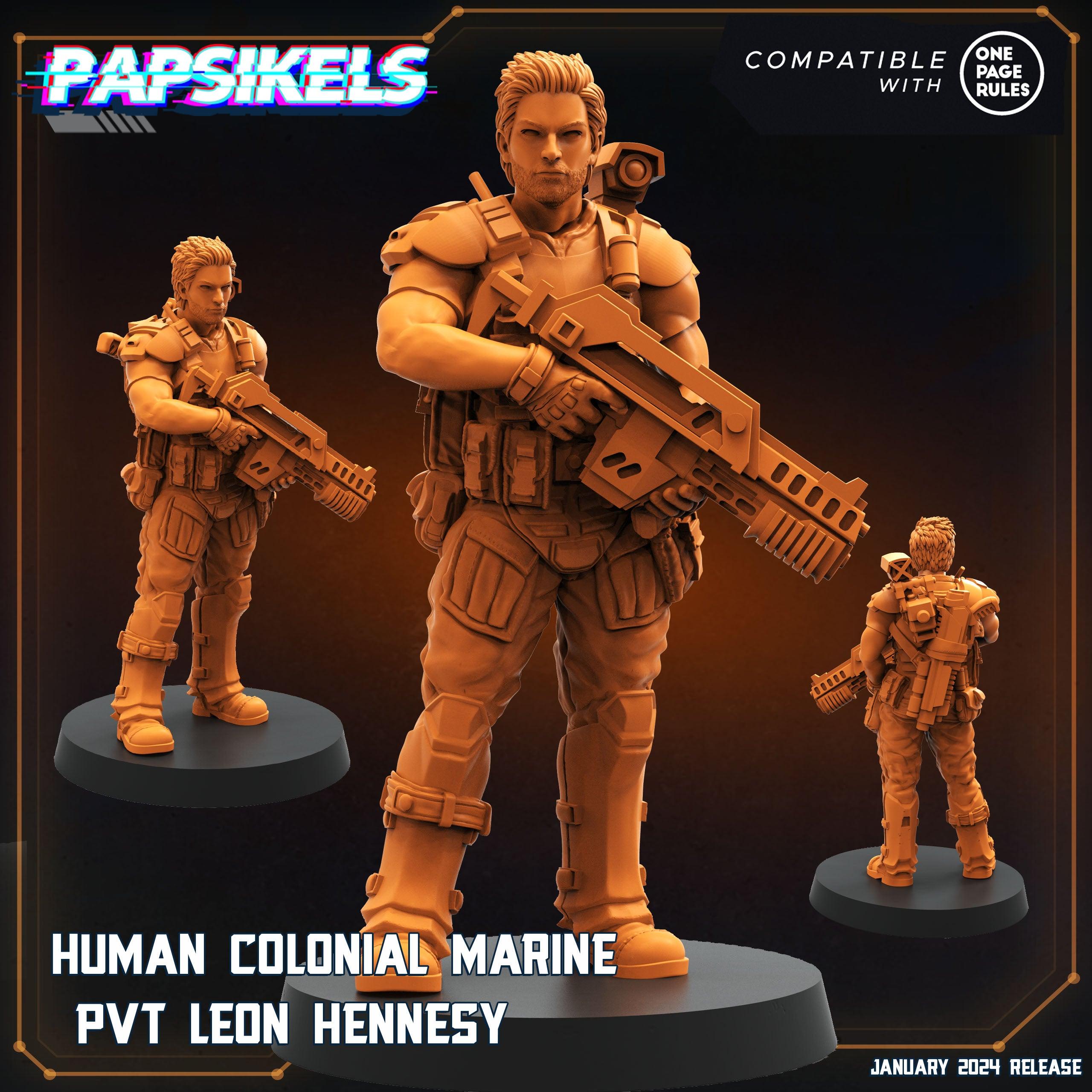 3D Printed Papsikels Human Colonial Marine Pvt Leon Hennesy 28mm 32mm