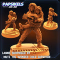 3D Printed Papsikels Human Space Crew Lannie With Wonderchild Mute Aliens vs Humans Part 2 28mm 32mm