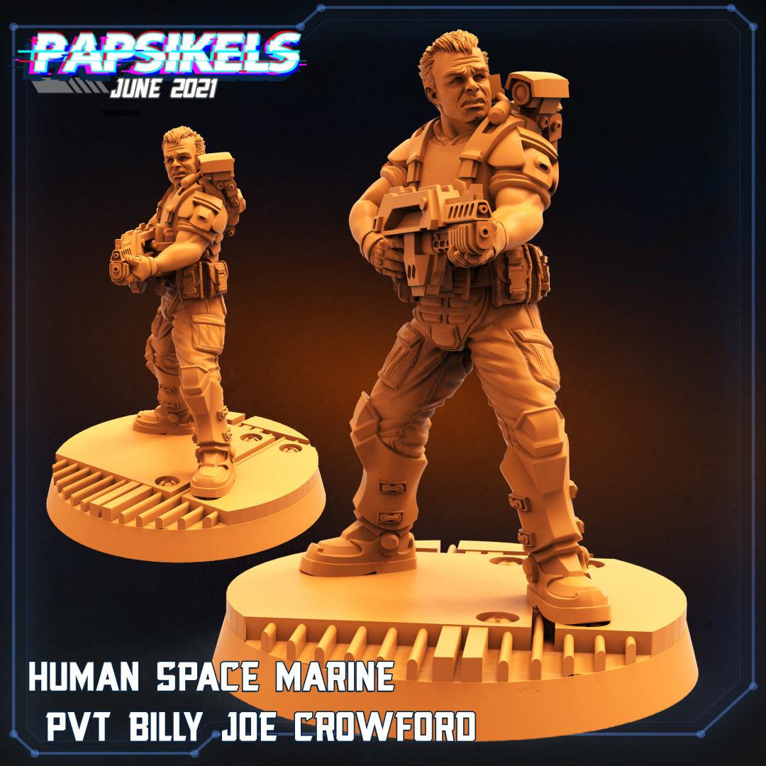 3D Printed Papsikels Human Space Marine Pvt Billy Joe Crowford Aliens vs Humans Part 2 28mm 32mm