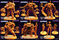3D Printed Papsikels June 2023 Cyberpunk Gaskar Organic Cyborg Heavy Trooper Set 28mm 32mm