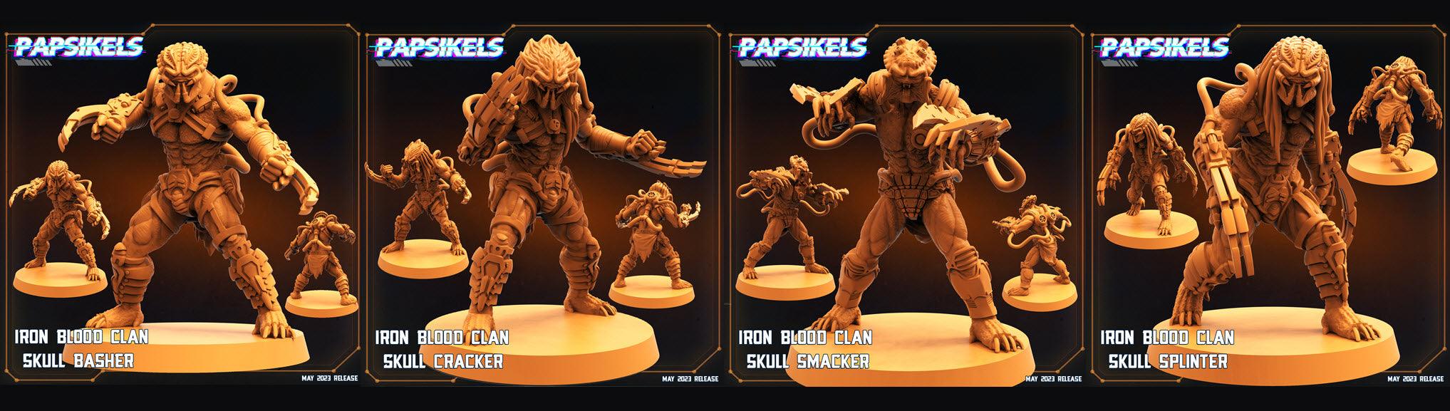 3D Printed Papsikels May 2023 Scifi - Star Entrance - Into The Multi World Set Iron Blood Clan Skull Set 28mm 32mm