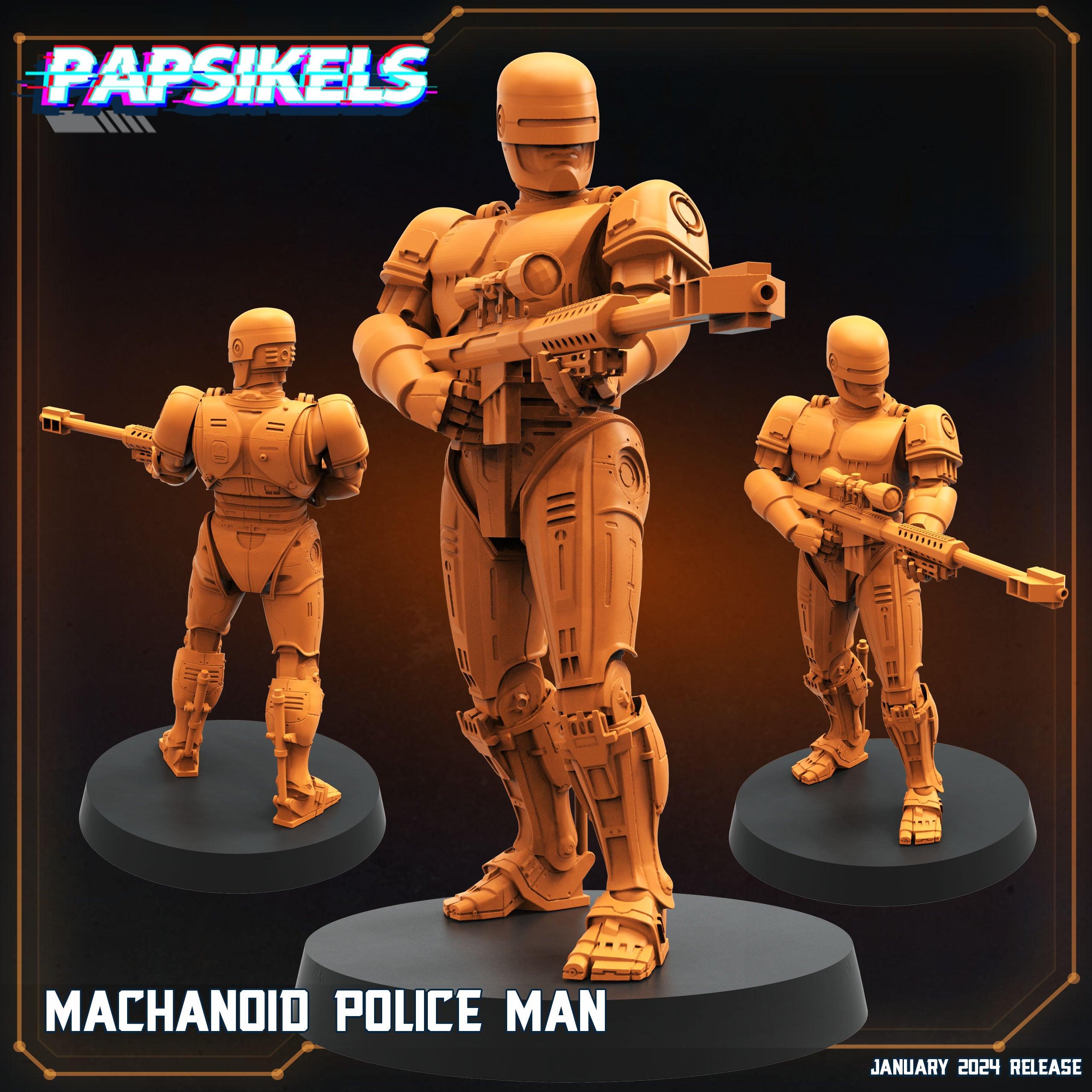 3D Printed Papsikels Mechanoid Police Man 28mm 32mm