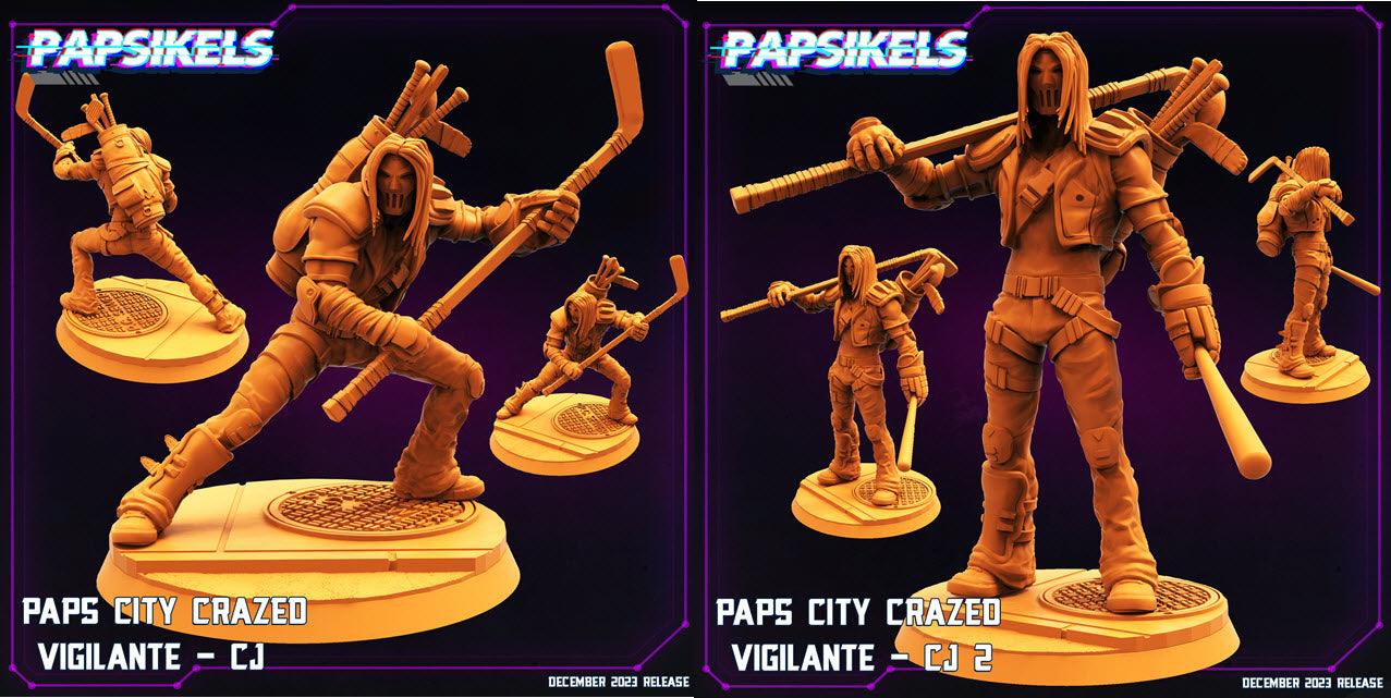 3D Printed Papsikels Paps City Crazed Vigilante CJ Set 28mm 32mm