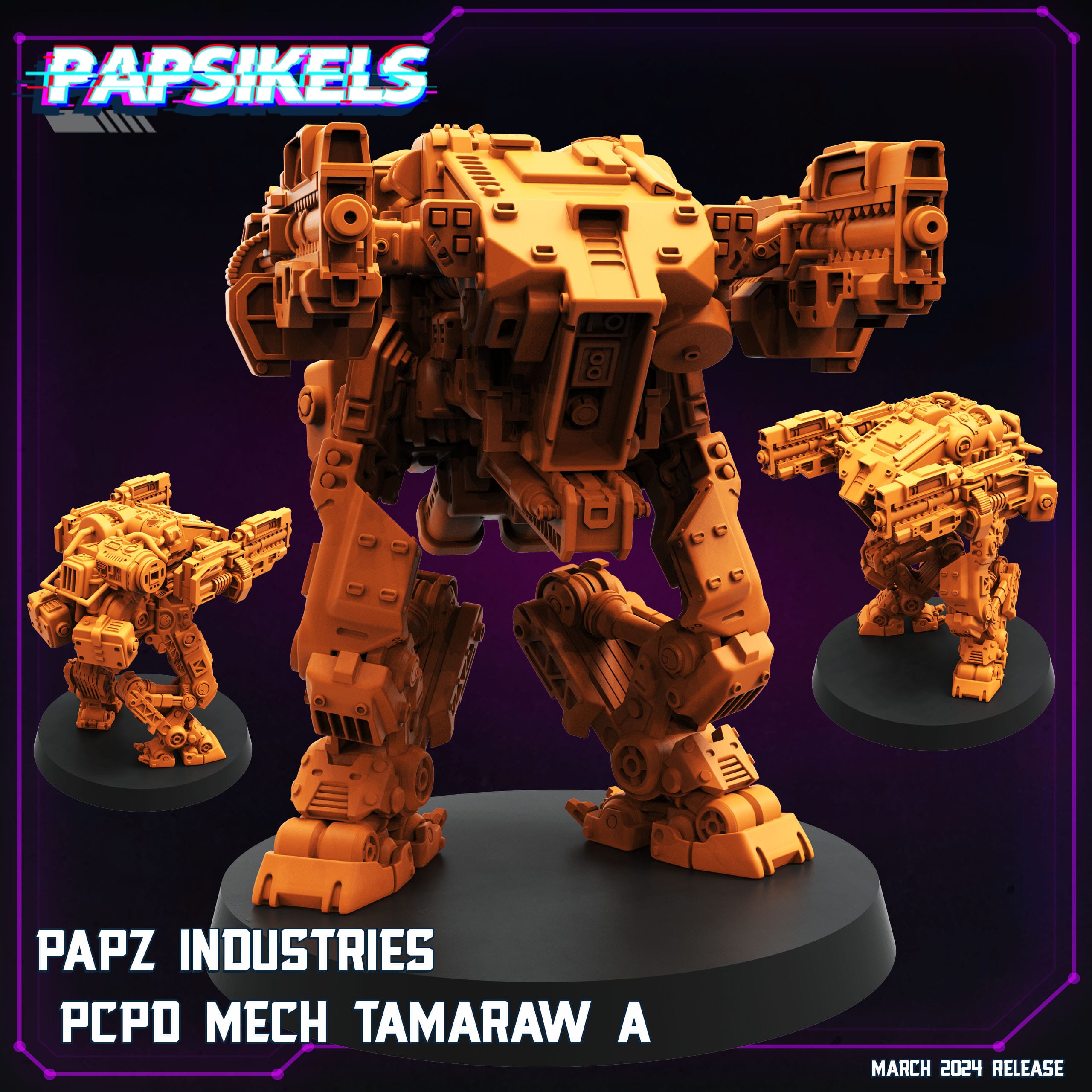 3D Printed Papsikels Papz Industries Pcpd Mech Tamaraw Set 28mm 32mm