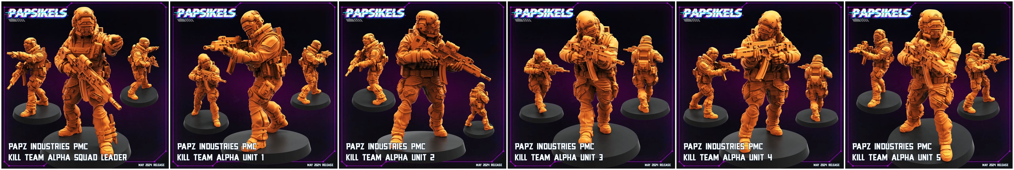 3D Printed Papsikels Papz Industries Pmc Kill Team Set May 2024 Cyberpunk 28mm 32mm