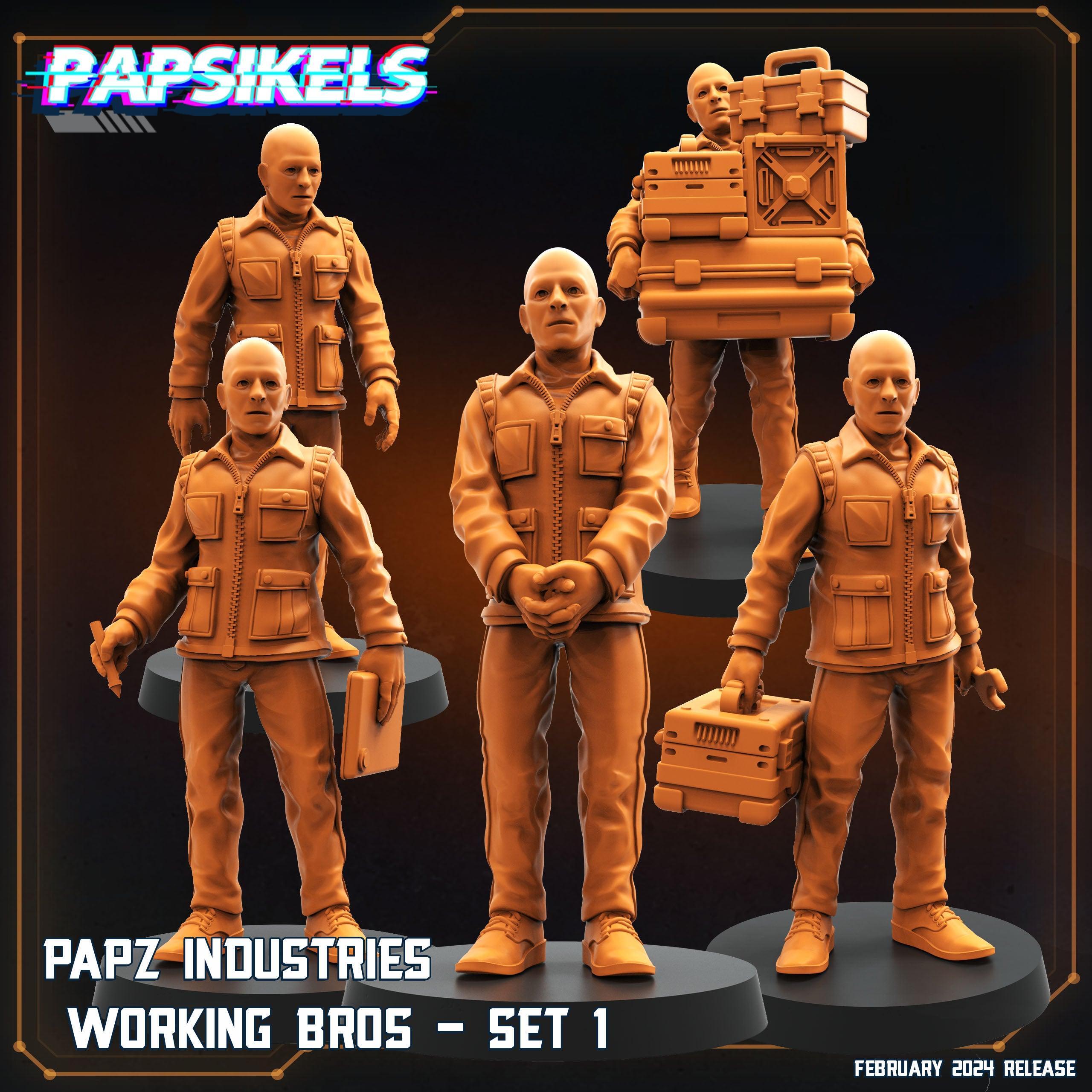 3D Printed Papsikels Papz Industries Working Bros Set 1 28mm 32mm