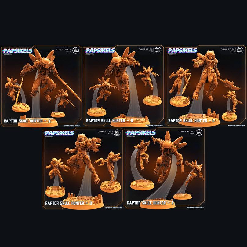 3D Printed Papsikels Raptor Skull Hunters Set Skull Hunters Army Bundle 2 28mm 32mm