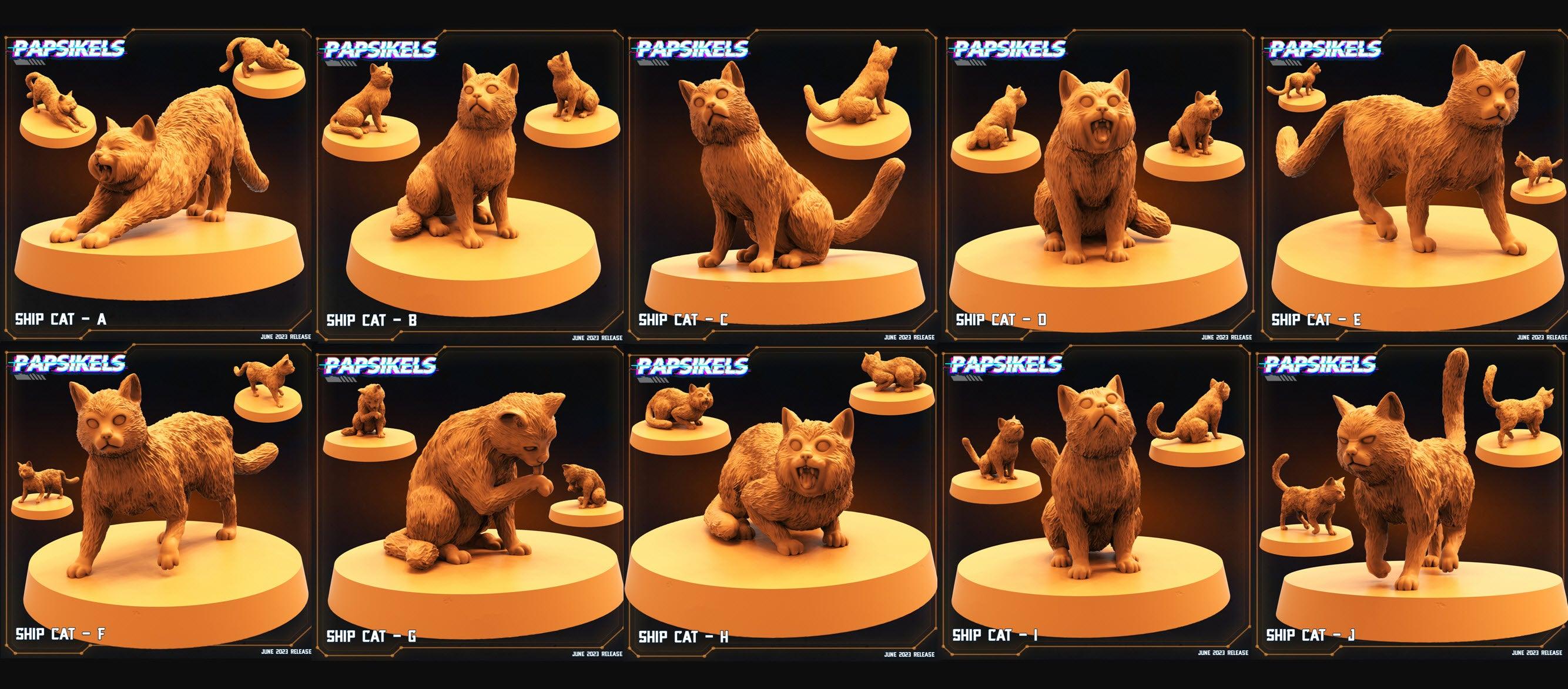 3D Printed Papsikels - Ship Cat Set - 28mm 32mm