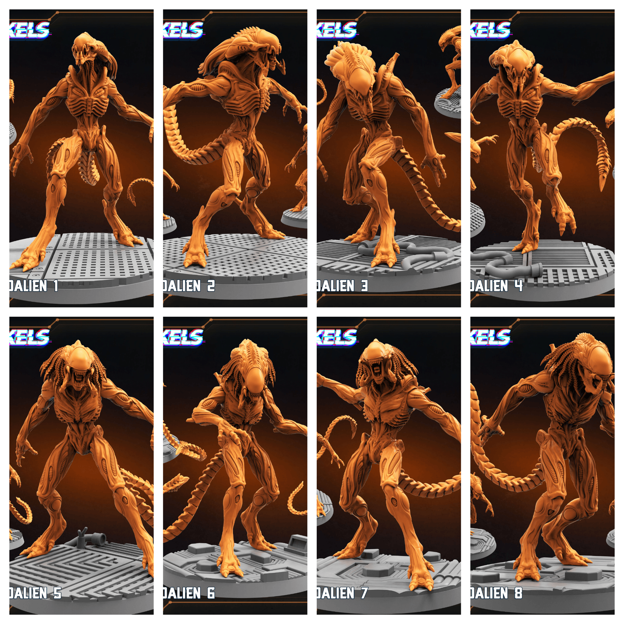 3D Printed Papsikels Xeno Predalien February 2025 Scifi 28mm 32mm