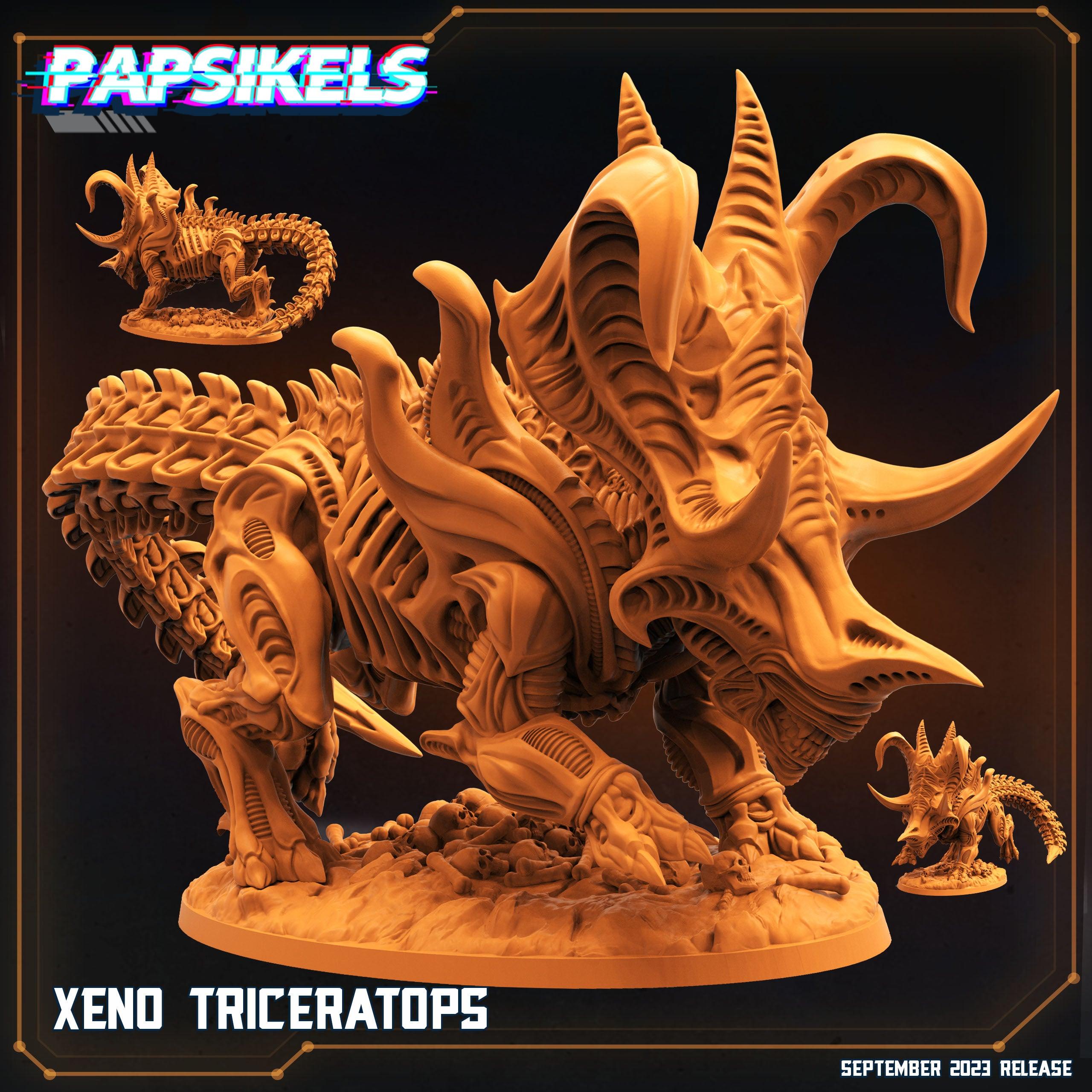 3D Printed Papsikels Xeno Triceratops 28mm 32mm