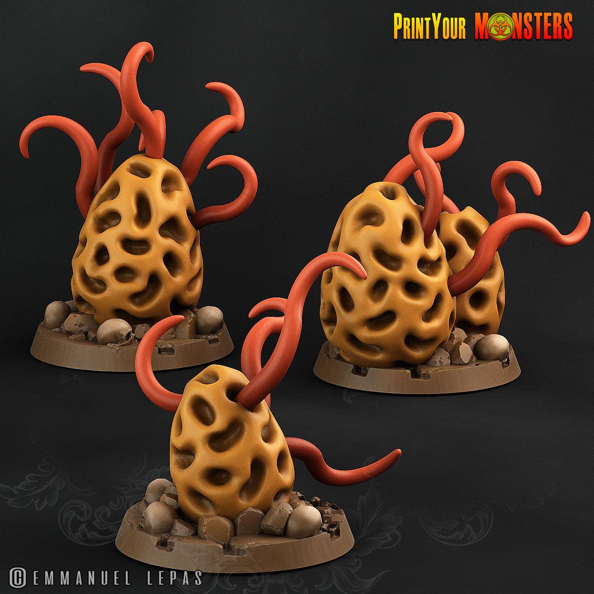 3D Printed Print Your Monster Mushroom Tentacles The Lost Mushrooms 28mm - 32mm D&D Wargaming