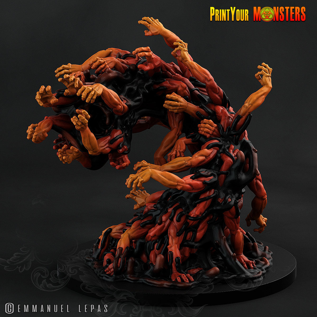 3D Printed Print Your Monster the Abyssal Hand Horrors - Gortha Shadow Worm 28mm 32mm D&D