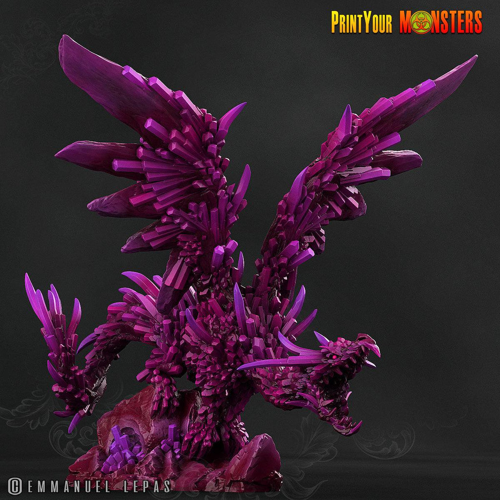 3D Printed Print Your Monsters Amethyst Dragon Legendary Crystal Monsters 28mm - 32mm D&D Wargaming