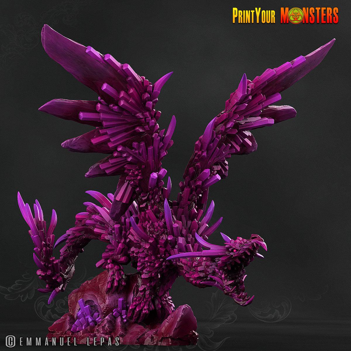 3D Printed Print Your Monsters Amethyst Dragon Legendary Crystal Monsters 28mm - 32mm D&D Wargaming