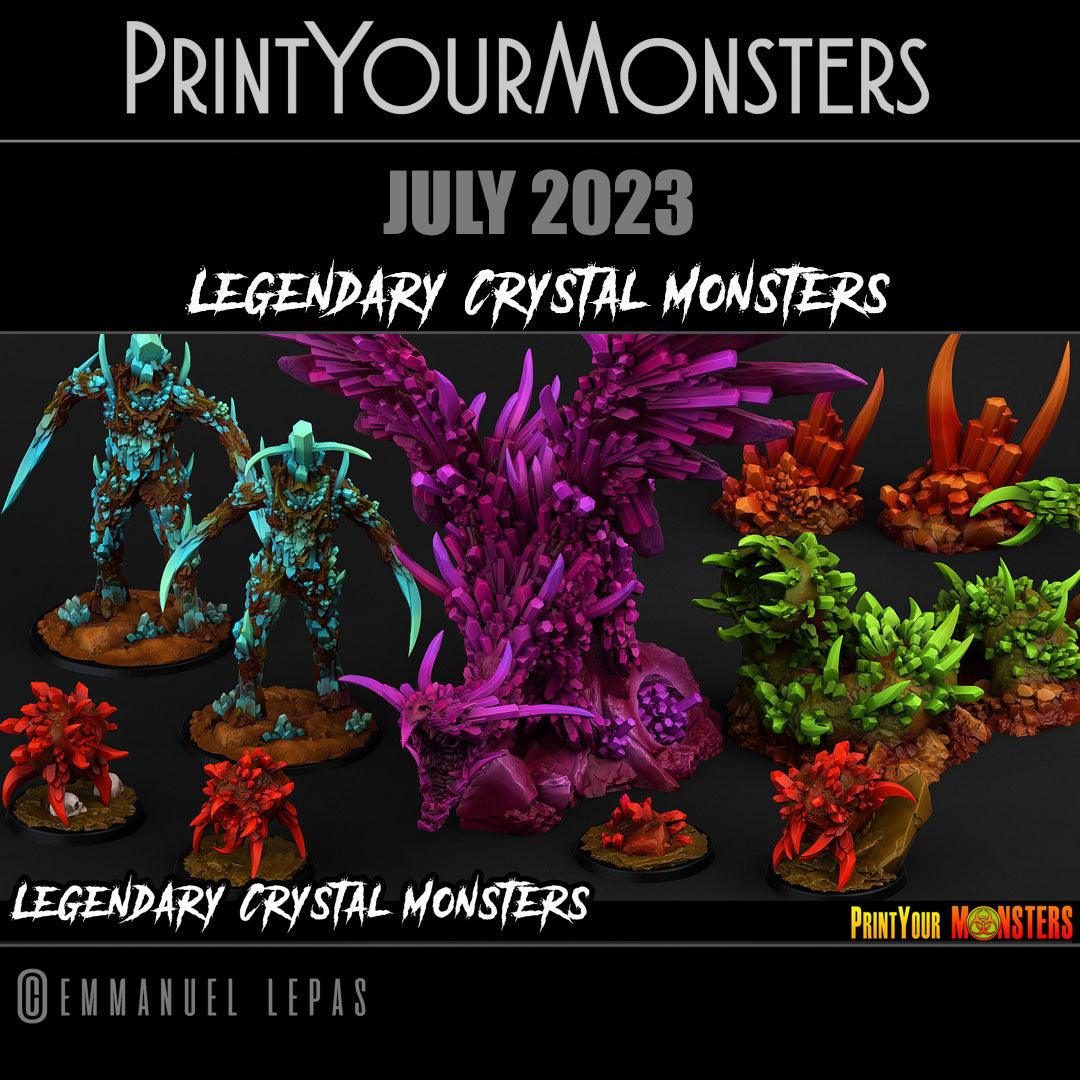 3D Printed Print Your Monsters Amethyst Dragon Legendary Crystal Monsters 28mm - 32mm D&D Wargaming