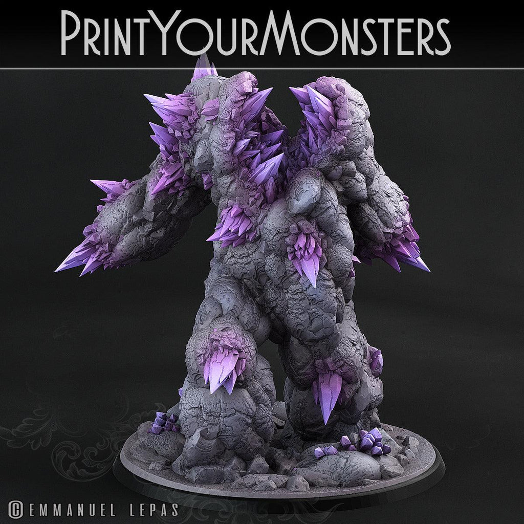 3D Printed Print Your Monsters Amethyst Golem - Total Golems 28mm - 32mm D&D Wargaming