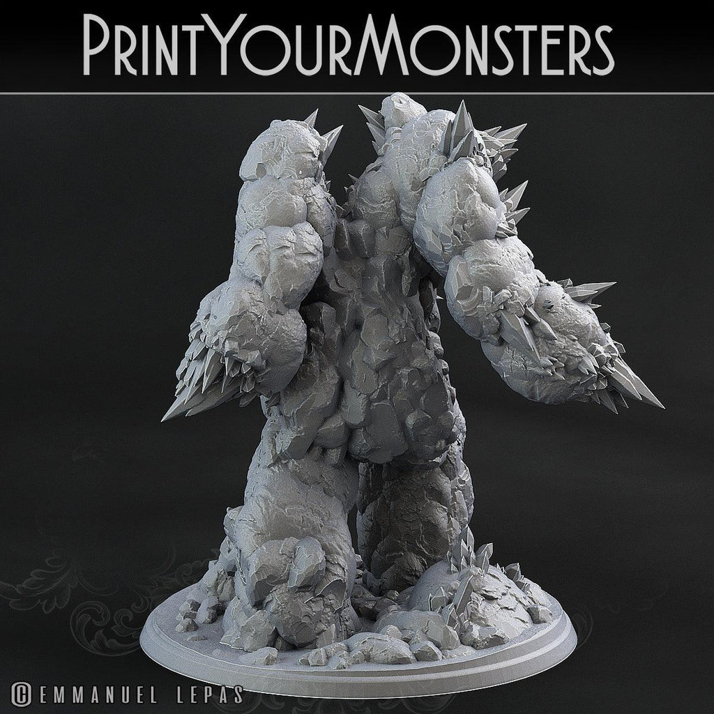 3D Printed Print Your Monsters Amethyst Golem - Total Golems 28mm - 32mm D&D Wargaming