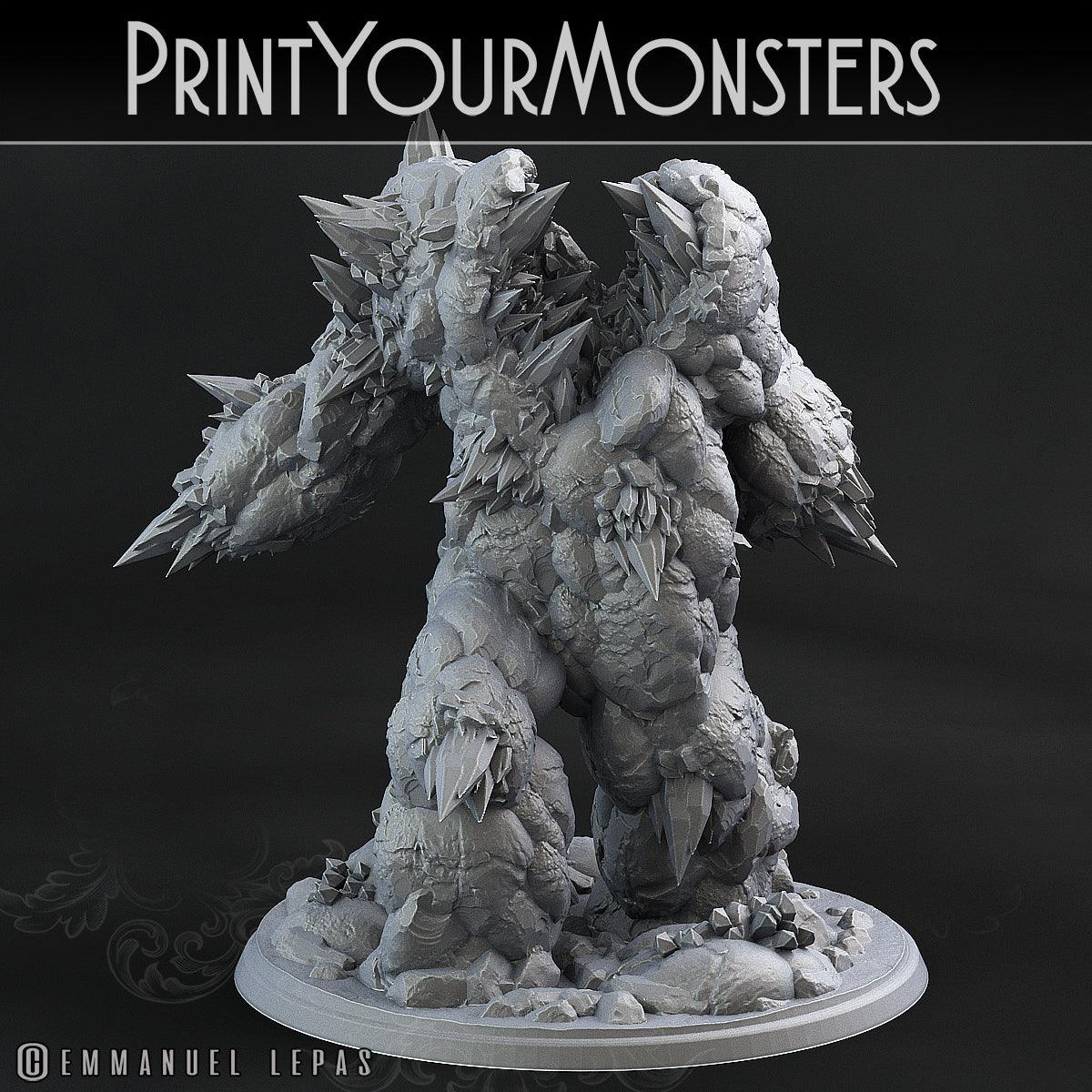 3D Printed Print Your Monsters Amethyst Golem - Total Golems 28mm - 32mm D&D Wargaming